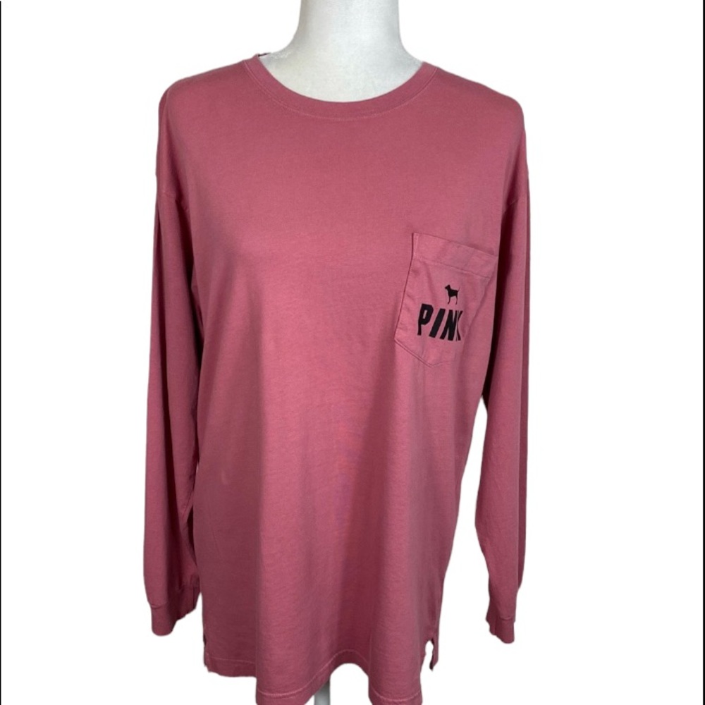 PINK VICTORIA SECRET LONG SLEEVE CREW TEE